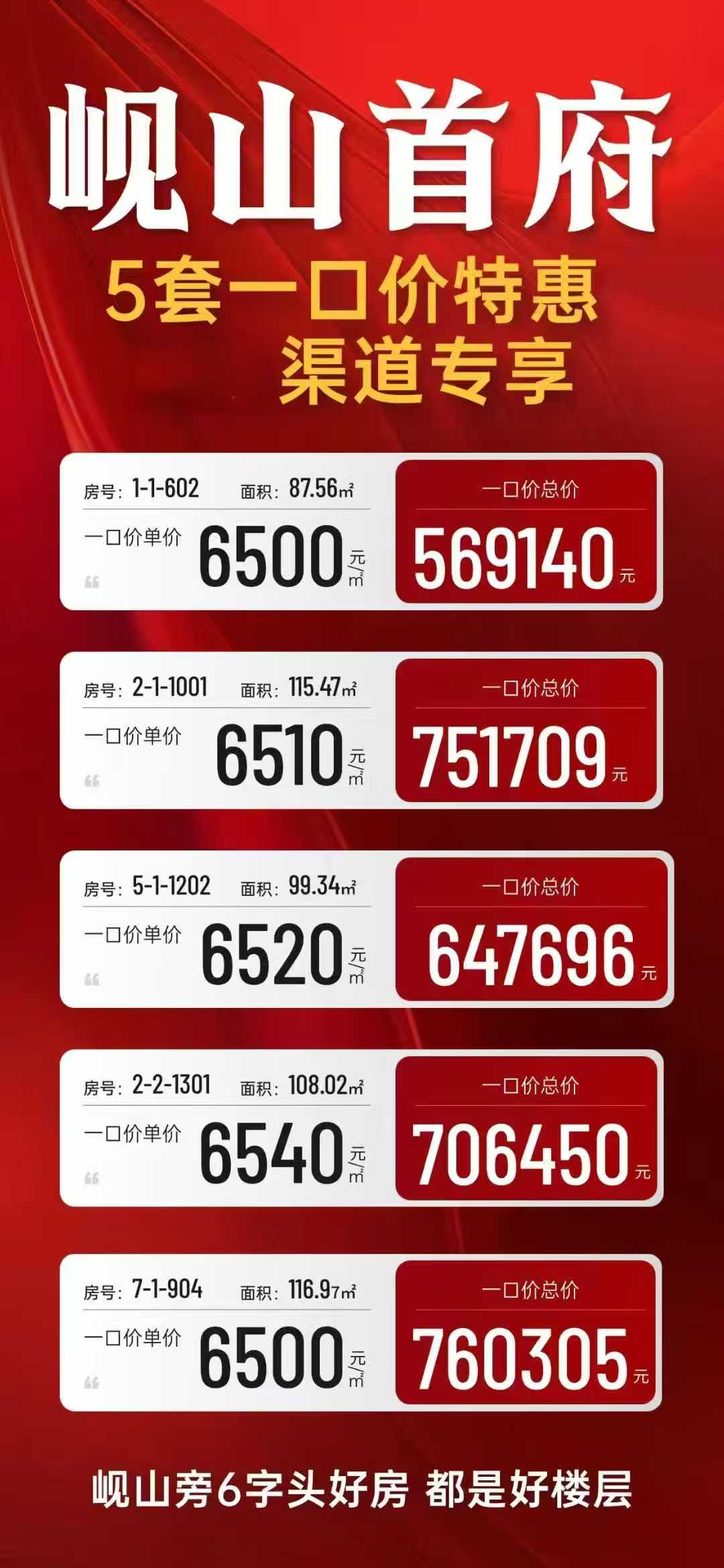 岘山首府    渠道专享    精选5套特惠房