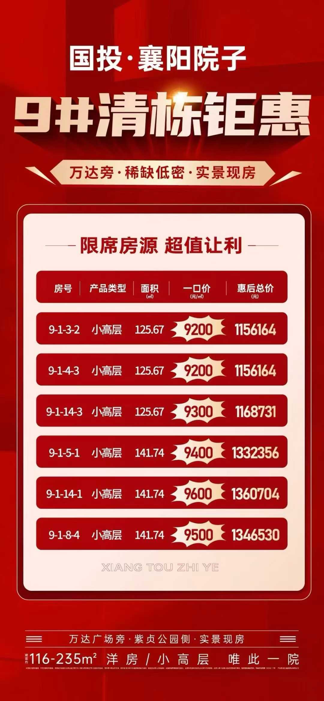 襄阳院子    实景现房   9号楼清栋让利